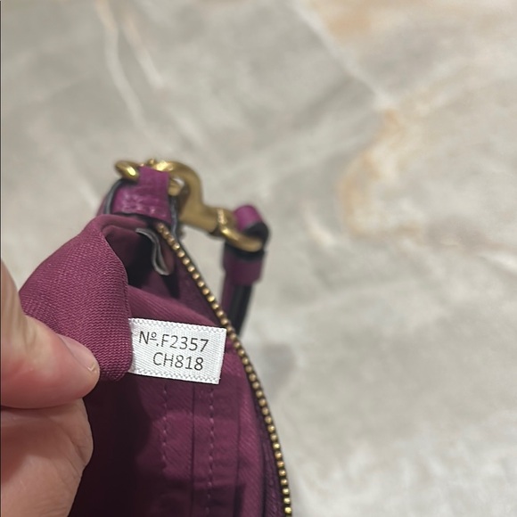 Coach Deep Plum Clutch Wristlet Compact Design - Picture 8 of 9